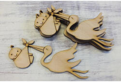  Natúr fa - Gólya babával 5db/csomag - papelito