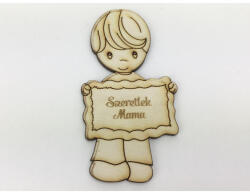  Natúr fa - "Szeretlek Mama" kisfiú 5x9, 5cm - papelito