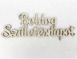 Natúr fa - "Boldog születésnapot" felirat 15cm - papelito