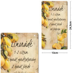  Nyomtatott fa tábla - Citromos akasztós tábla 13x24, 3cm - papelito