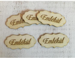  Natúr fa - "Emlékül" fodros tábla 5db/csomag - feliratként és tábladíszként