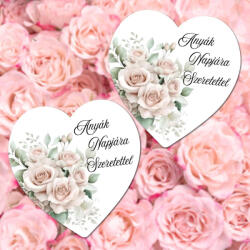  Nyomtatott dekorkarton - Anyák napjára szeretettel szív 9cm 2db/cs - papelito