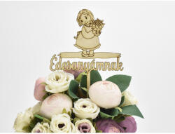  Natúr fa - Beszúrós felirat "Édesanyámnak" kislányos - papelito