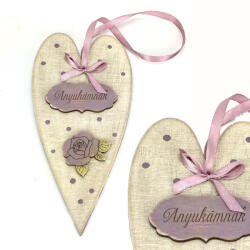 Anyák napi díszített szív "Anyukámnak - papelito