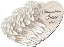 Nyomtatott dekorkarton - Szívünkben örökké élsz szív kegyelet 3db/csomag