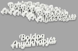 Natúr fa Boldog anyák napját felirat fehér 8db/csomag - papelito