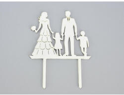  Fa - Tortadísz esküvő gyerekekkel fehér - koszorúhoz és asztaldíszhez