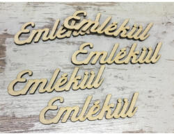  Natúr fa - "Emlékül" felirat 9cm 5db/csomag - feliratként és tábladíszként