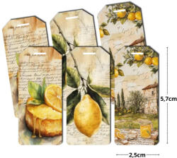 Nyomtatott dekorkarton - Citromos biléták 6db/csomag