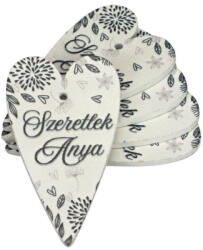  Fa nyomtatott szív "Szeretlek anya", 1db, színes 6*3, 5cm 6638