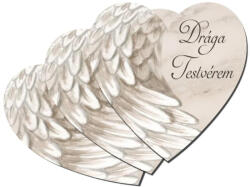  Nyomtatott dekorkarton - Drága Testvérem szív kegyelet 3db/csomag