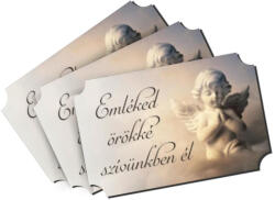 Nyomtatott dekorkarton - Emléked örökké szívünk. . angyal 3db/cs