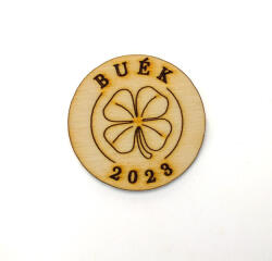  Natúr fa - " BUÉK" lóherés tallér 4, 5cm - papelito
