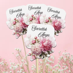 Nyomtatott dekorkarton - Szeretlek anyu virágos tábla 4db/cs - papelito