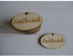 Natúr fa - "Emlékezünk" ovál tábla 2, 5x4cm 10db/csomag - papelito
