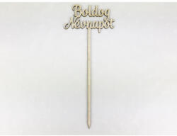  Natúr fa - Beszúrós "Boldog névnapot" felirat 10, 5cm - papelito