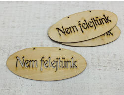 Natúr fa - "Nem felejtünk" ovál áttört tábla 14x6cm 3db/csomag - papelito
