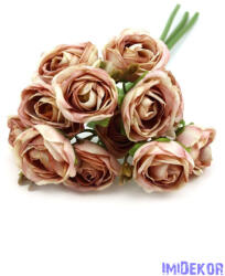  Rózsa 12 fejes dekor csokor 31cm - Púder