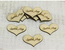 Natúr fa - "Szeretlek Anyu" gravírozott szív 10db/csomag - papelito