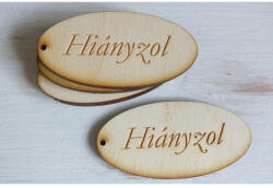  Natúr fa - "Hiányzol" ovál tábla 4x8cm 5db/csomag - papelito