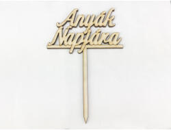  Natúr fa - Beszúrós "Anyák napjára" felirat 13cm