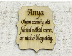  Natúr fa - Tábla "Anya. . . " 8x6cm - papelito