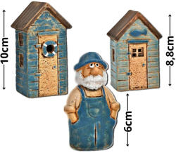  Nyomtatott dekorkarton - Öreg halász házikókkal 3db/szett - papelito