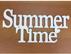  Fa - "Summer Time" felirat koszorúra fehér 10x20cm - koszorúhoz és asztaldíszhez