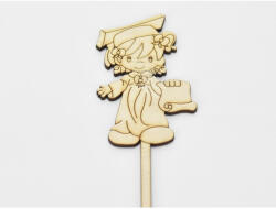  Natúr fa - Beszúrós ballagó kislány 29, 5cm - papelito