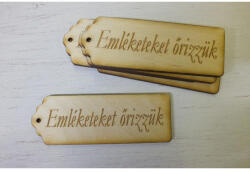  Natúr fa - " Emléketeket őrizzük" gravírozott scrapbook táblák 5db/csomag - papelito