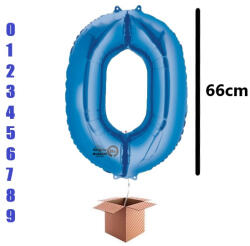 Balloons4party Balon folie cifra albastru umflat cu heliu 66cm