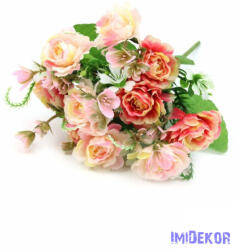  Fodros szirmú 10 fejes selyem csokor 32 cm - Cirmos