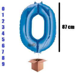 Balloons4party Balon folie cifra albastru umflat cu heliu 87cm