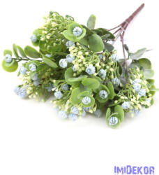  Bimbó virágos bogyós műzöld csokor 31cm 327 - Kék