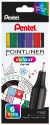 Pentel tűfilc SZÍNES Pointliner 0, 4 mm - 6 darabos készlet (S40-6)