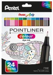 Pentel tűfilc SZÍNES Pointliner 0, 4 mm - 24 darabos szett (S40-24)