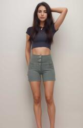 Freddy S. p. A WR. UP® SNUG Zöld magas derekú farmer rövidnadrág Méret: XS