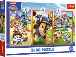 Trefl - Puzzle 3x80 Paw Patrol: A dog´s gang - 40 - 99 piese