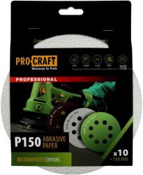 PRO-CRAFT Disc abraziv pentru slefuitor cu excentric KB180.150 PROCRAFT (Set 10 buc) Diametru: 180 mm, Granulatie: P150 (16045)
