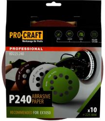 PRO-CRAFT Disc abraziv pentru slefuitor cu excentric KD225.240 PROCRAFT (Set 10 buc) Diametru: 225 mm Granulatie: P240 (16069)