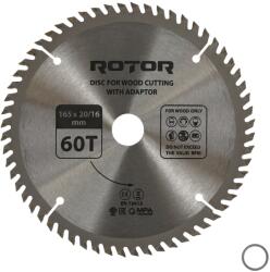 ROTOR Disc taiat lemn ROTOR 165*20/16 cu adaptor 60T (16007)