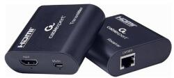 Gembird 1db HDMI 1.3 1db USB 2.0 micro B -> 1db RJ45 CAT6 UTP F/F video extender 60m fekete (DEX-HDMI-03)