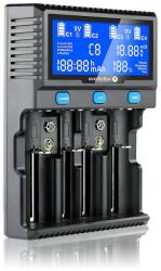 everActive UC4200 univerzális töltő, 4 csatorna, egyedi LCD kijelzővel (ISBALEAVLAD0016LV-HU-001V)