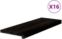 vidaXL lépcsőfokok 16 db sötétbarna 70x25x2 cm tömör fa tölgyfa 3283049 (3283049)