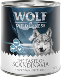 Wolf of Wilderness 6x800g Wolf of Wilderness Adult 'Triple Taste' Scandinavia - rénszarvas, lazac, csirke nedves kutyatáp