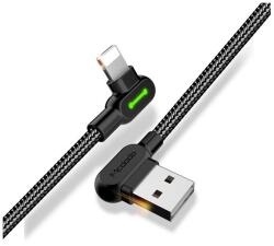 Mcdodo adatkábel, usb - lightning, 2.4a, 120cm, 90 fokos, led jelzés, fekete, kompatibilis: Apple IPAD 2 / iPhone 5 / iPhone 5C (INN-039527)