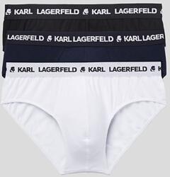Karl Lagerfeld Karl Lagerfeld, Pamutkeverék Alsónemű Szett - 3 Pár, Fehér, Fekete, Sötétkék, L (A1M47152-937-L)
