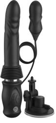Pipedream Stimulator Ultimate Silicone Thruster, 10 Moduri Vibratii, 3 Moduri Impingere, Silicon, USB, Negru, 29 cm Vibrator
