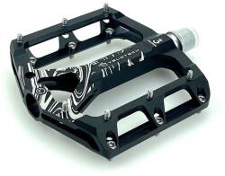 Velotech X-treme alumínium platform pedál, ipari csapágyas, cserélhető szegecsekkel, fekete-fehér