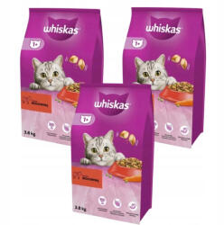 Whiskas WHISKAS Adult 3x3, 8 kg - száraz teljes értékű eledel felnőtt macskáknak, ízletes marhahússal